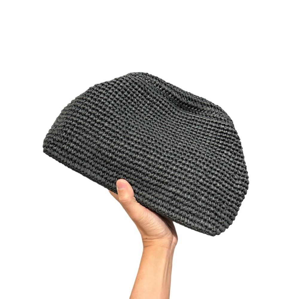 NWT COS Black Raffia Framed Clutch Bag